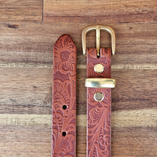 Marlie Floral embossed belt