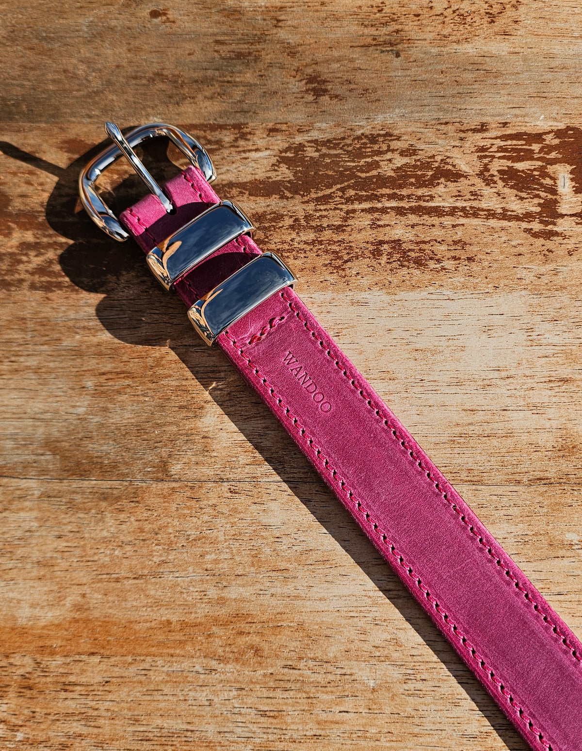 Hot pink stitched belt for NBCF