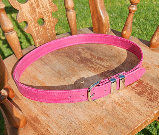Hot pink stitched belt for NBCF