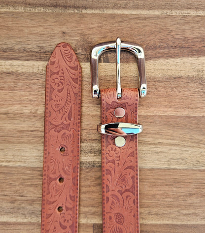 Kay Floral Embossed Belt