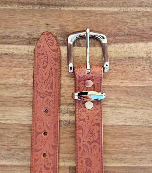 Kay Floral Embossed Belt