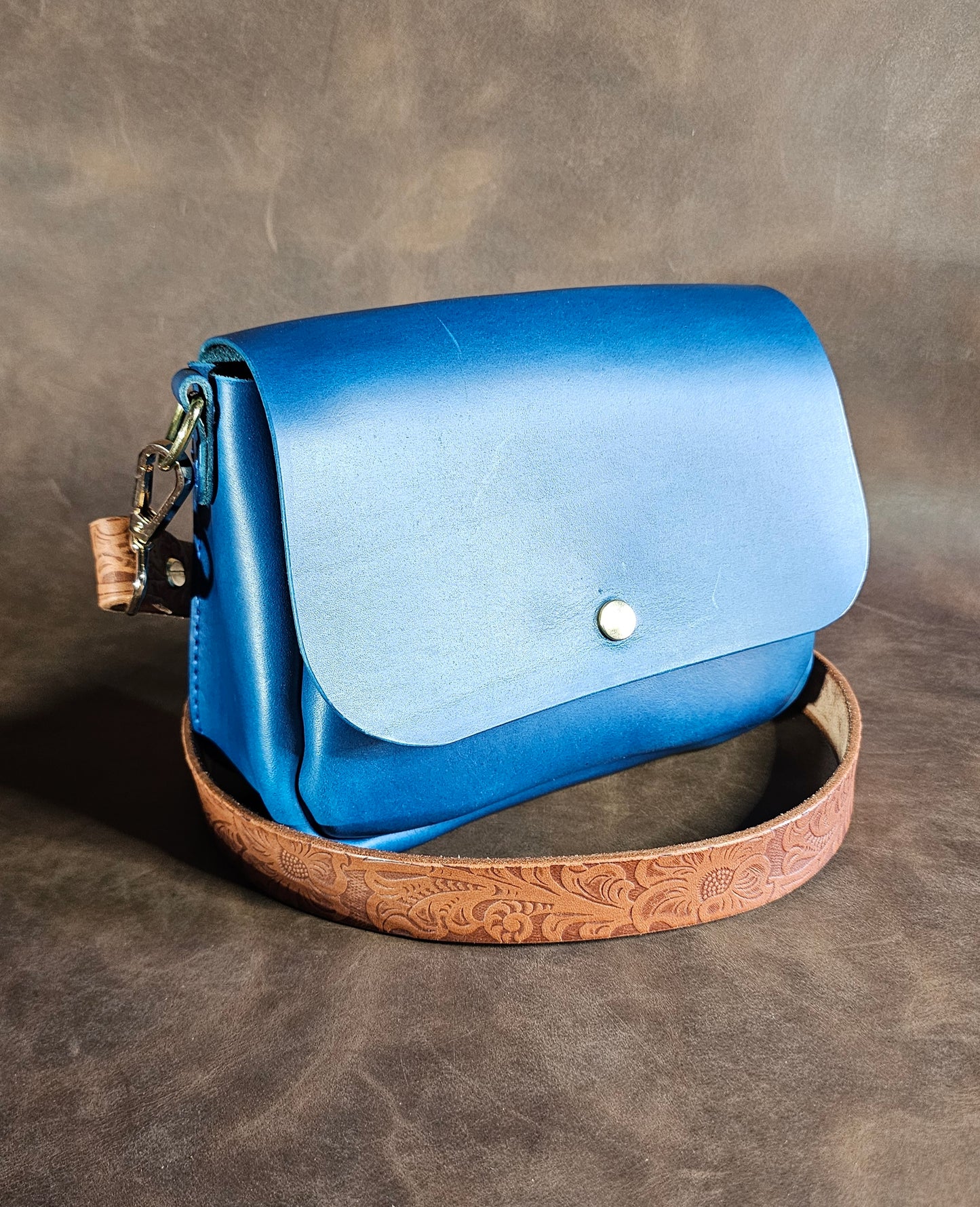 Blue italian buttero Mini Saddle Bag