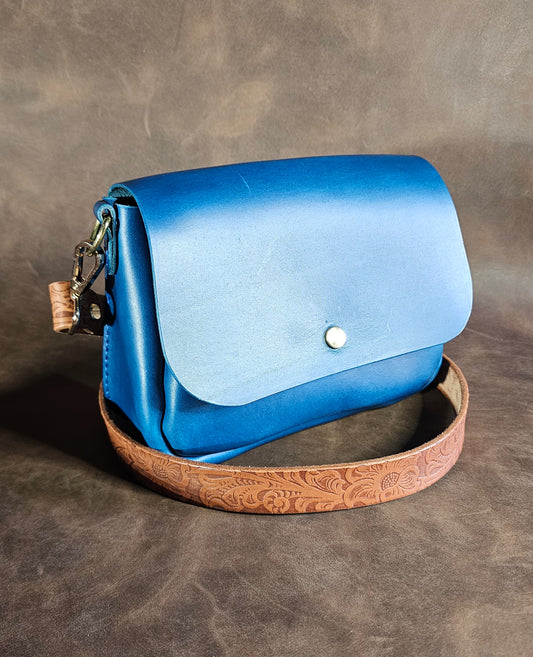 Blue italian buttero Mini Saddle Bag