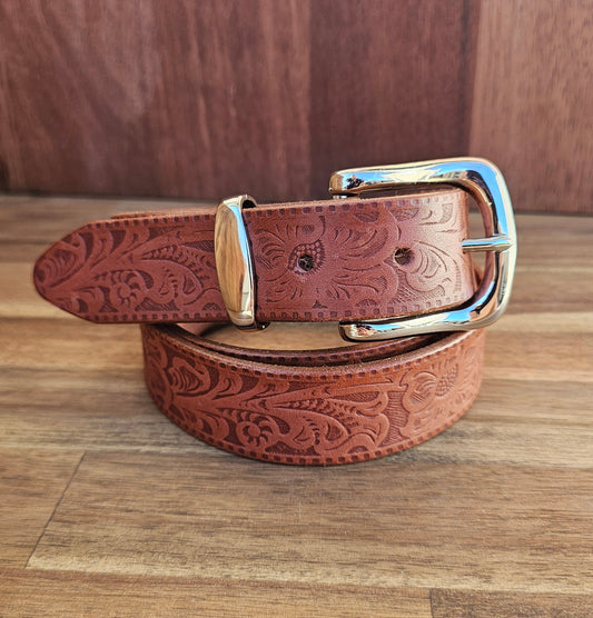 Kay Floral Embossed Belt
