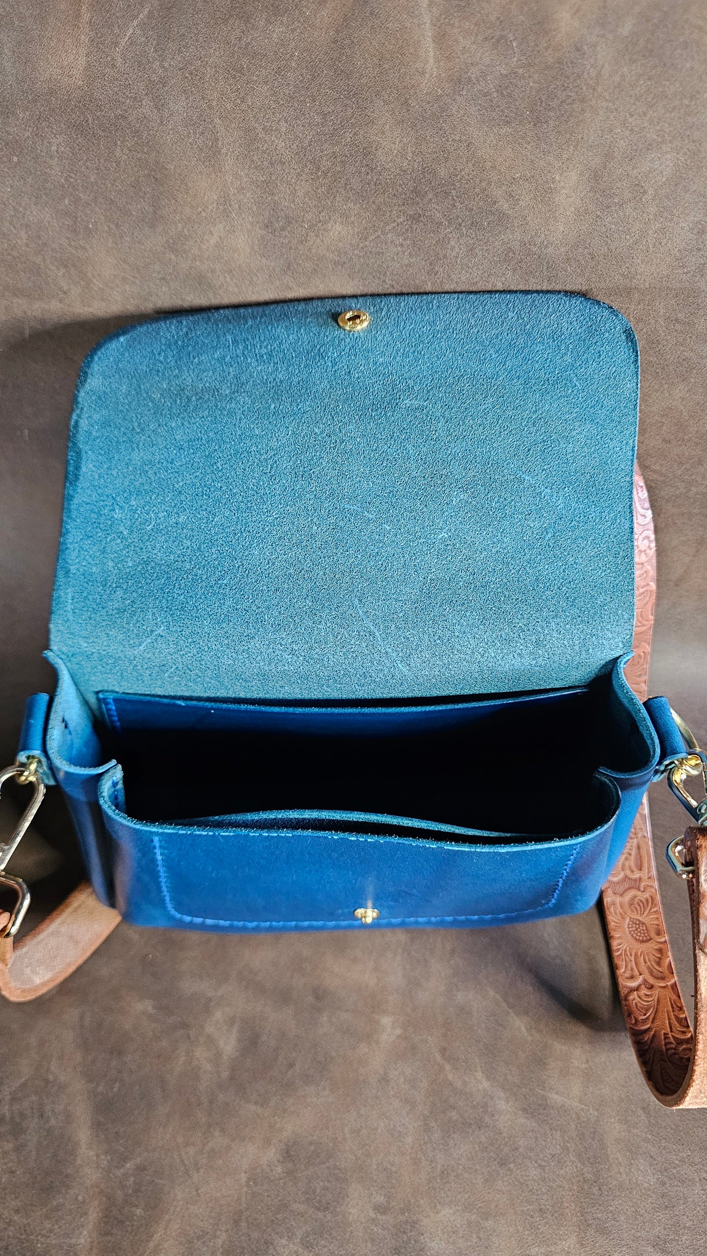 Blue italian buttero Mini Saddle Bag