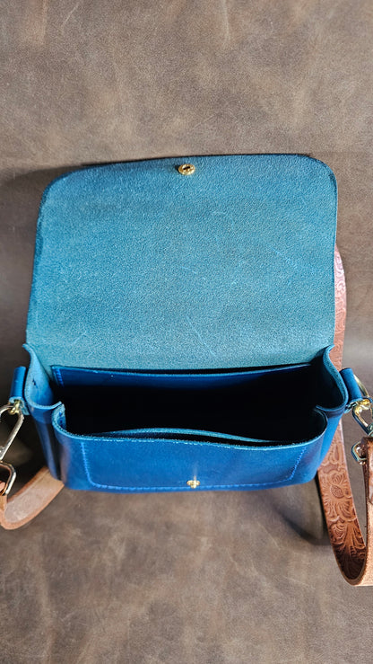 Blue italian buttero Mini Saddle Bag