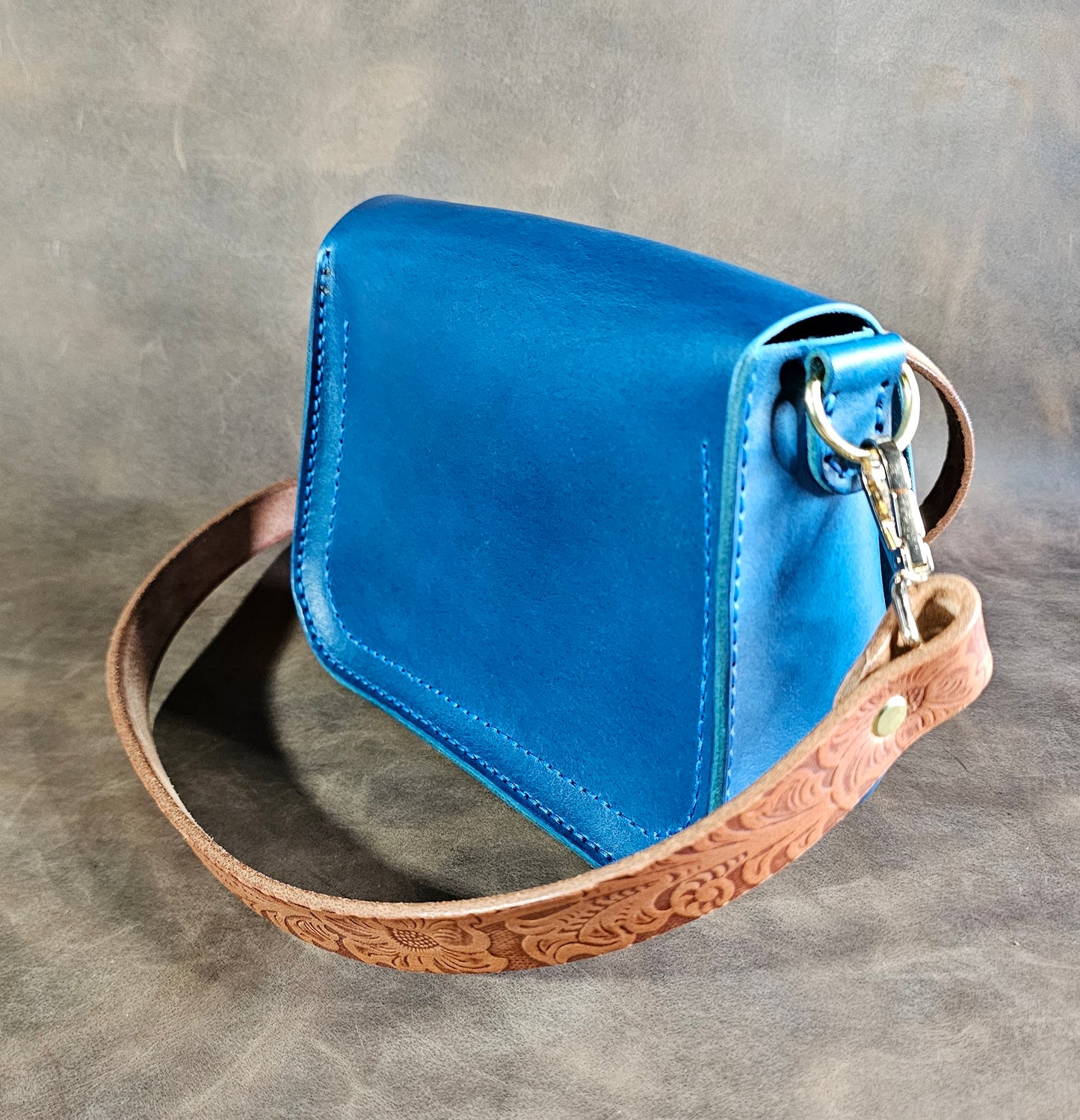 Blue italian buttero Mini Saddle Bag