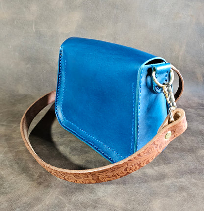 Blue italian buttero Mini Saddle Bag