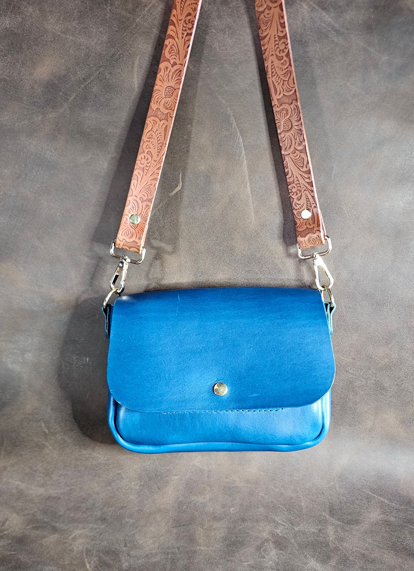 Blue italian buttero Mini Saddle Bag