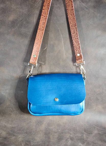 Blue italian buttero Mini Saddle Bag