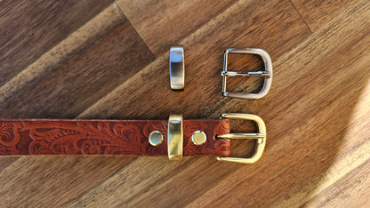 Marlie Floral embossed belt