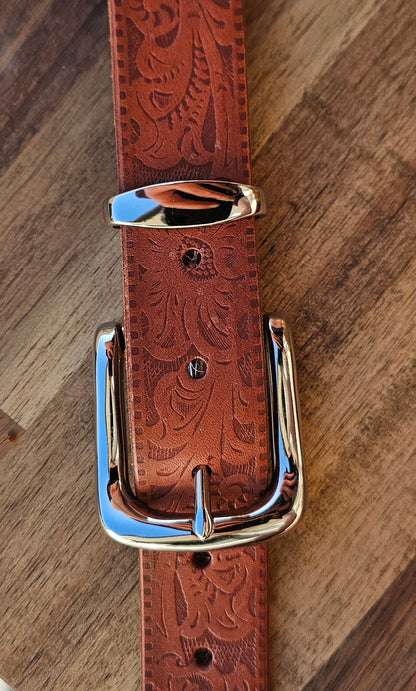 Kay Floral Embossed Belt