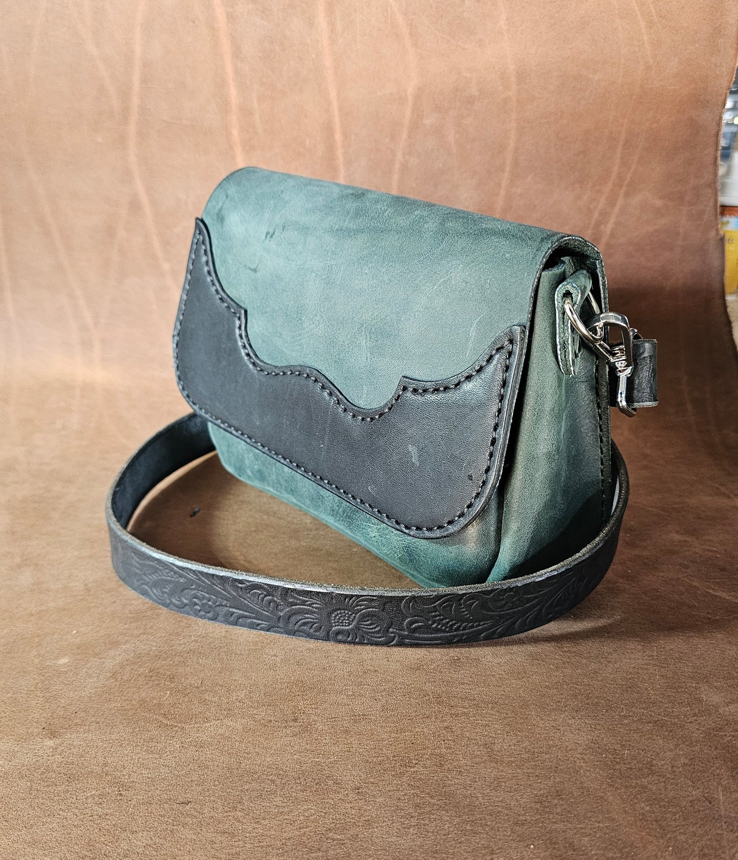 Teal Mini Western Saddle Bag