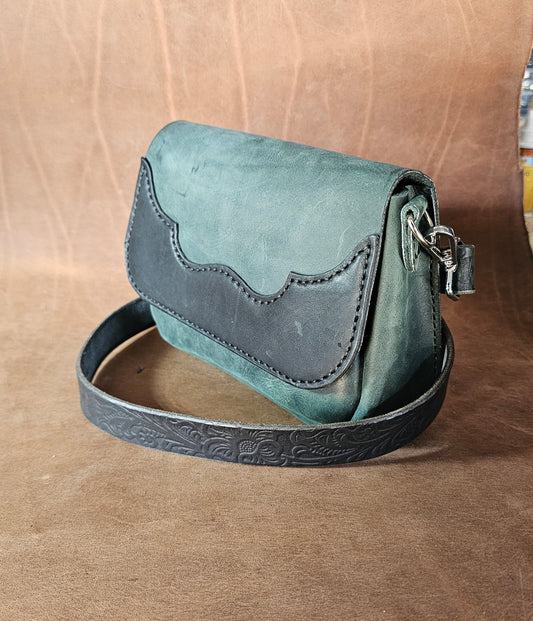 Teal Mini Western Saddle Bag