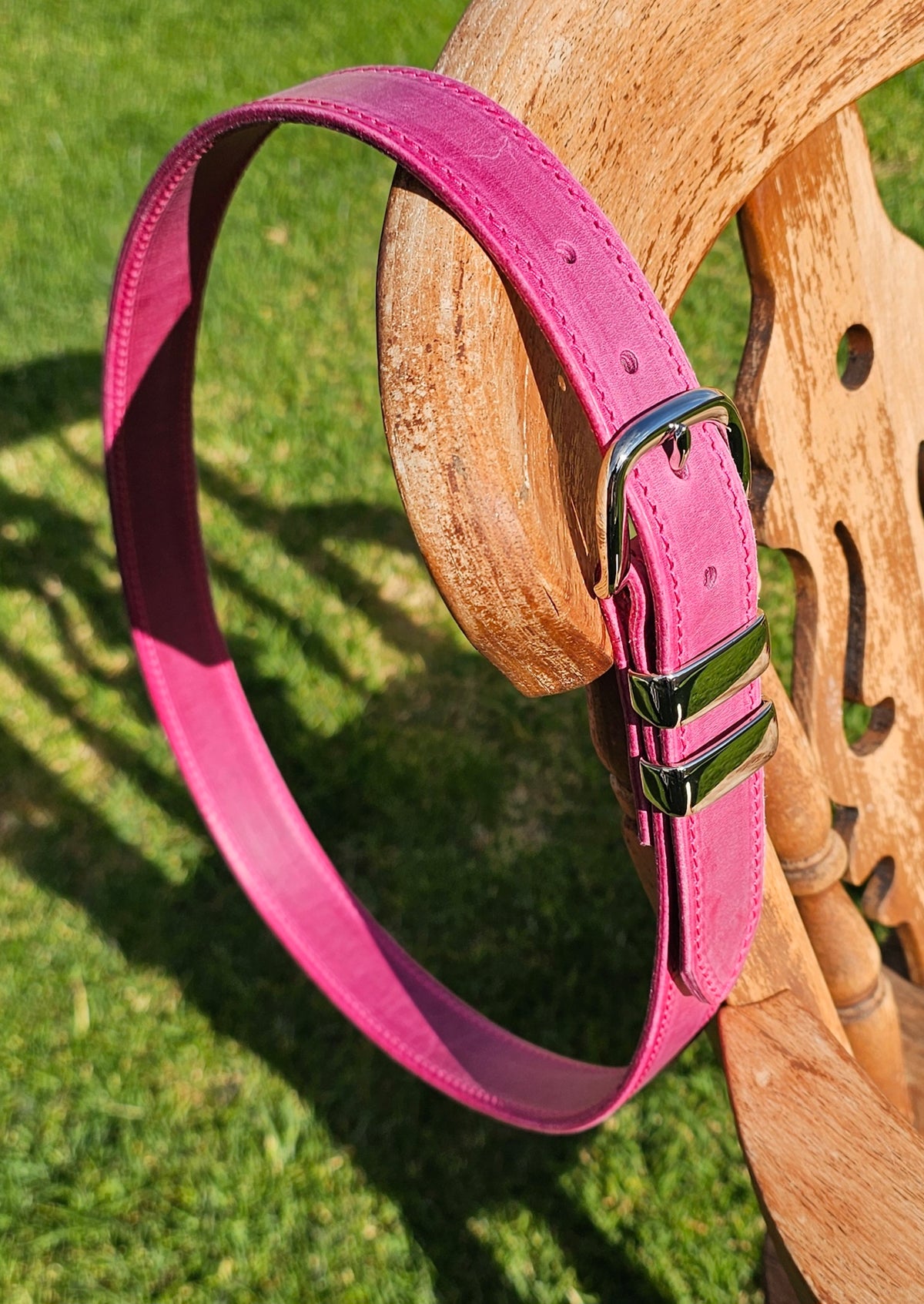 Hot pink stitched belt for NBCF