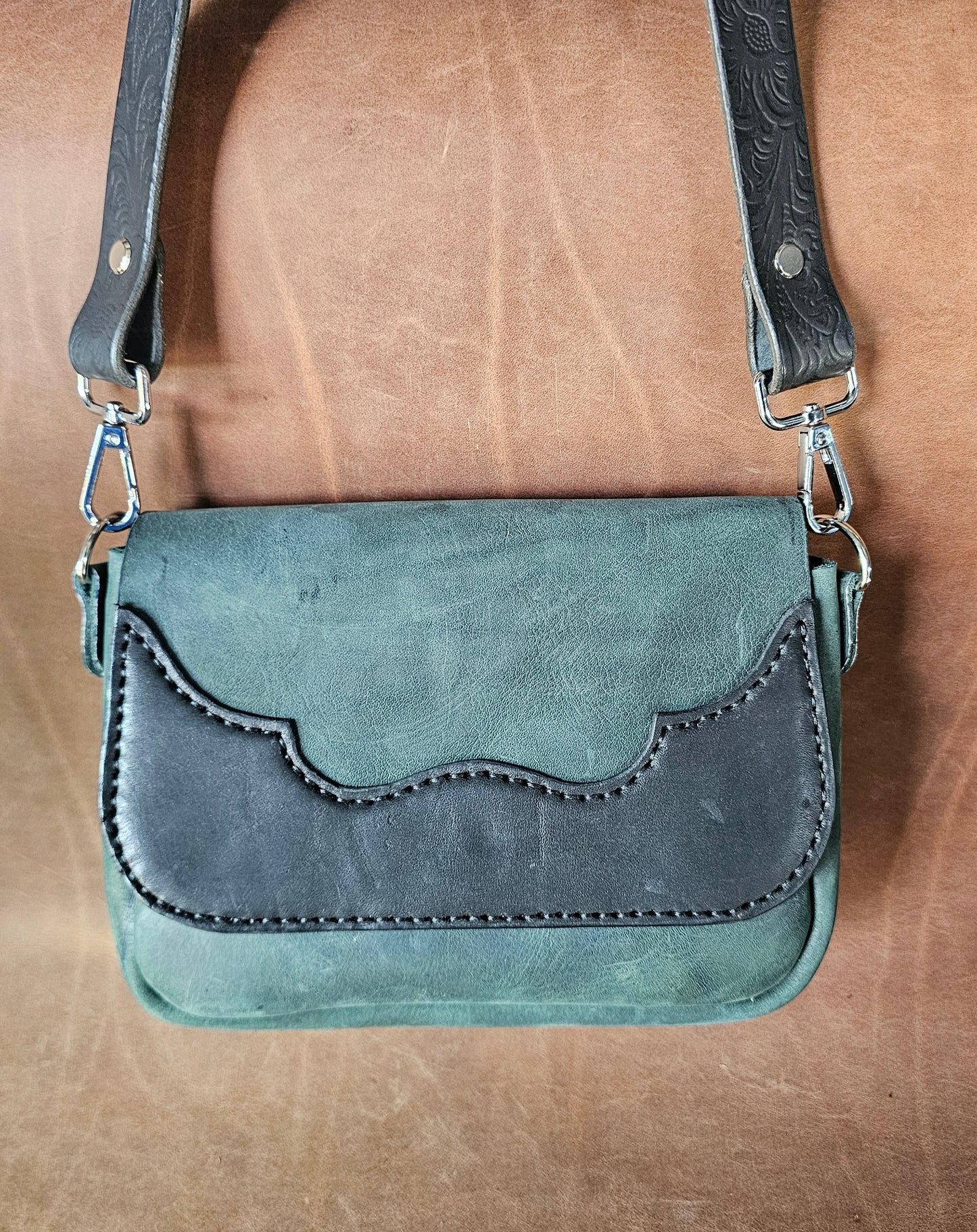 Teal Mini Western Saddle Bag